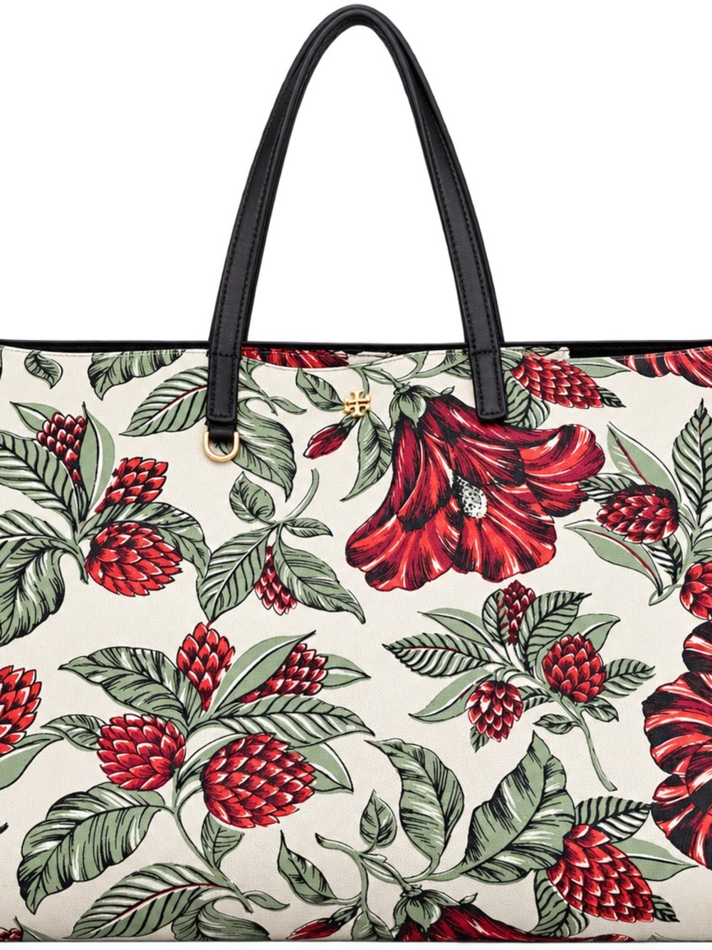 Tory Burch Green Acres Floral Print Tote Bag